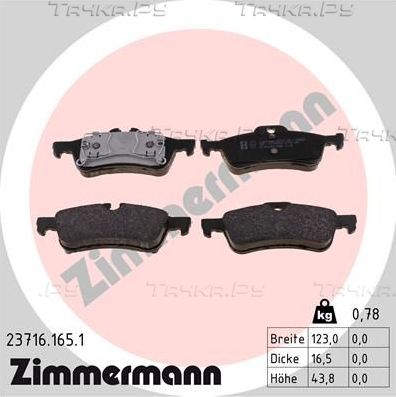 Тормозные колодки Zimmermann. Артикул 23716.165.1