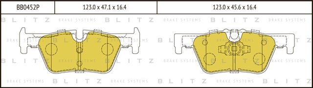 Колодки тормозные BMW 1 (F20)/3 (F30) 10- задн. (Blitz). Артикул BB0452P