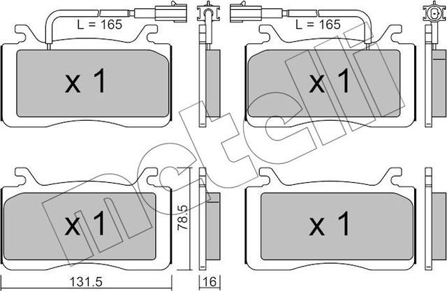 Тормозные колодки Metelli передние для Alfa Romeo Stelvio 2016-2026. Артикул 22-1141-0