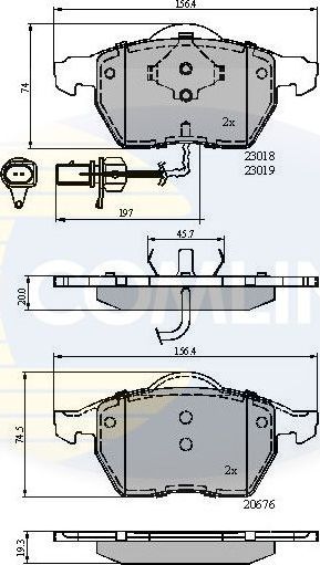 Тормозные колодки Comline Comline передние для SEAT Alhambra I 1996-2000. Артикул CBP11542
