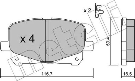 Тормозные колодки Metelli. Артикул 22-0443-0