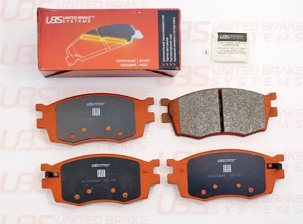 Тормозные колодки HYUNDAI ACCENT/i20 08-/KIA RIO 05- передние (UBS). Артикул B1103019