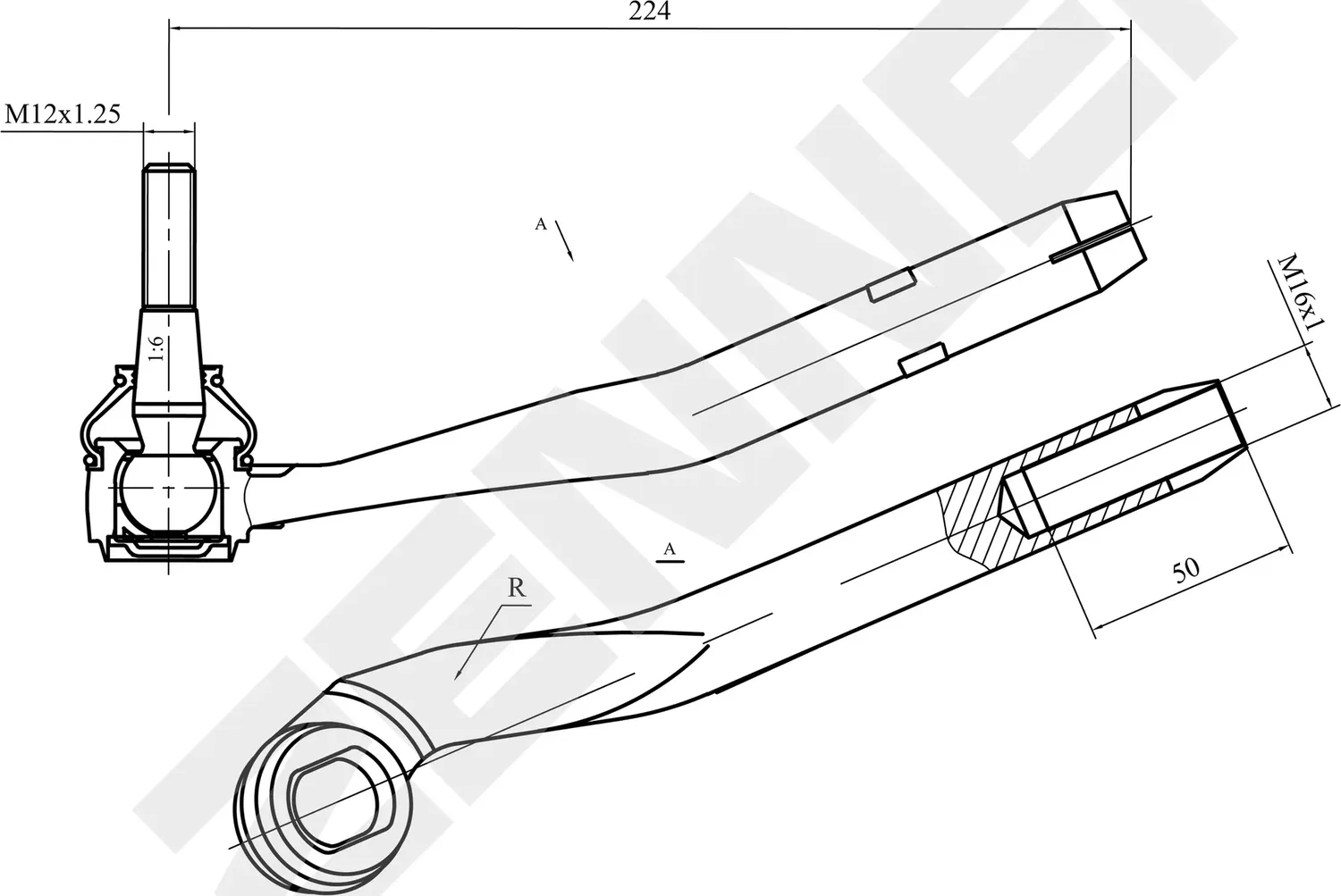 Наконечник рулевой правый BMW 5 E39 95-04 (Zennek). Артикул DTE0033