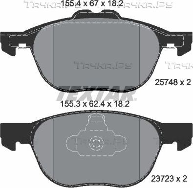 Тормозные колодки Textar Q+ передние для Ford Tourneo Connect II 2013-2026. Артикул 2574801