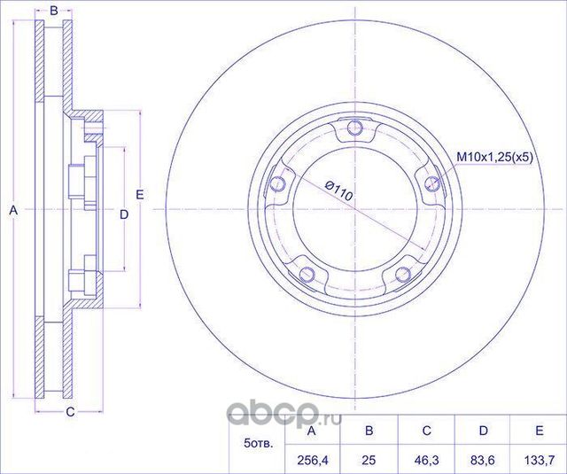 Диск тормозной (TI-Guar). Артикул TG4351226090