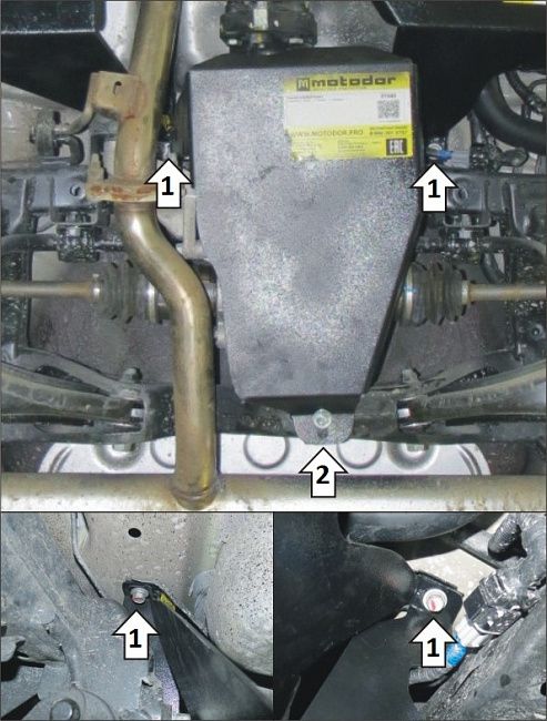 Защита Мотодор для заднего дифференциала Kia Seltos 2019-2026. Артикул 01040