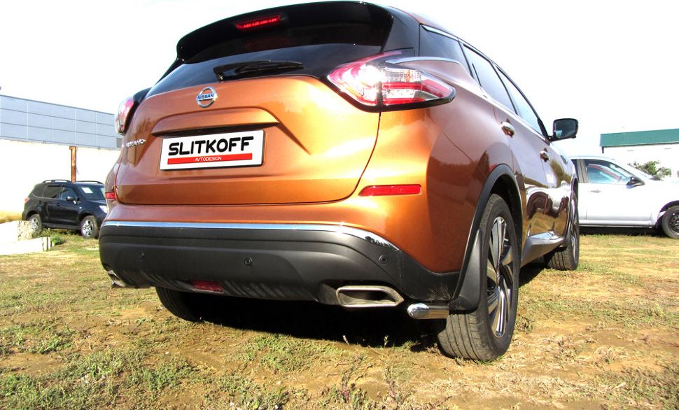 Защита Slitkoff задняя d57 уголки для Nissan Murano Z52 2015-2026. Артикул NIM16007