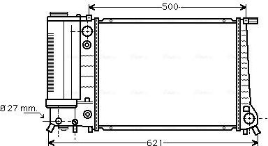 Радиатор охлаждения двигателя AVA для BMW 5 III (E34) 1988-1995. Артикул BW2106