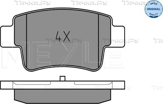 Тормозные колодки Meyle Original задние для Opel Corsa D 2006-2014. Артикул 025 243 4917