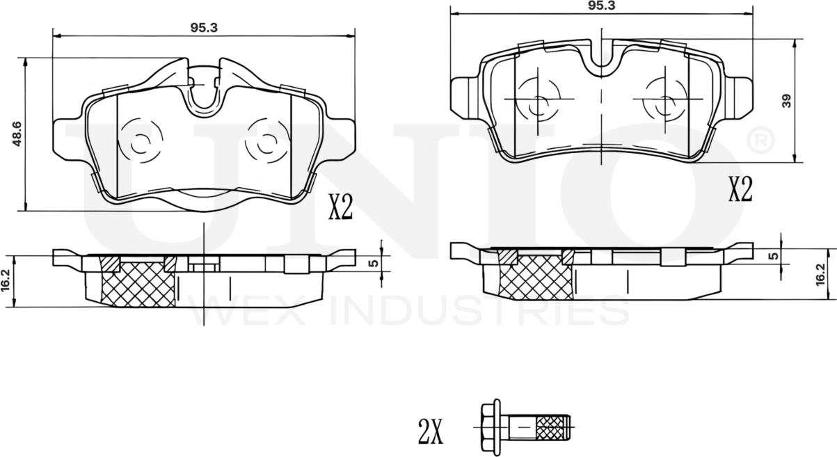 Колодки тормозные диск. задние Mini Clubman (R55) 07-, (R56) 06-, (R57) 07- (Unio). Артикул BRP-20268
