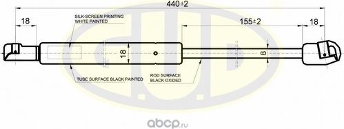 Амортизатор (упор) капота G.U.D.. Артикул GGS010144