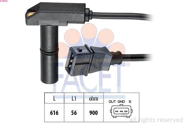 Датчик положения коленвала Facet Made in Italy - OE Equivalent. Артикул 9.0054