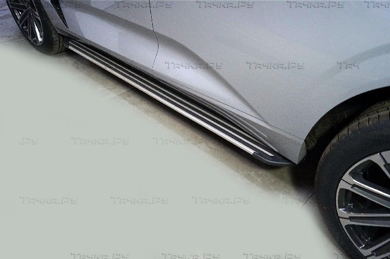 Пороги алюминиевые ТСС Slim Line Silver 1920 мм для Changan UNI-K 2.0 4WD 2023-2026. Артикул CHANUNIK23-04S