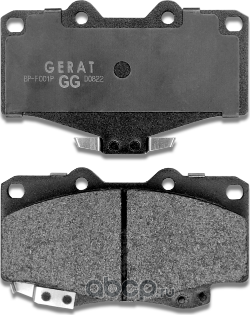 Тормозные колодки Gerat BP-F001P (передние) Low-metalic Gerat. Артикул BPF001P