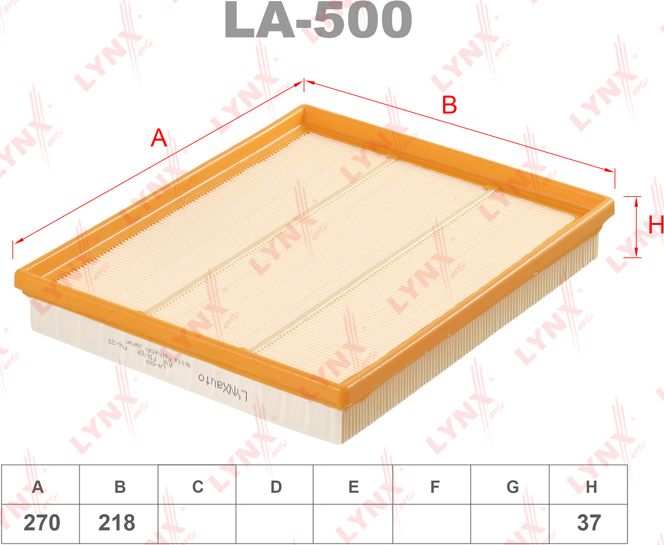 Воздушный фильтр LYNXauto. Артикул LA-500