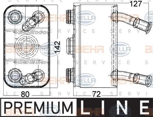 Радиатор масляный (маслоохладитель) для двигателя Behr-Hella Premium для Land Rover Range Rover III 2002-2005. Артикул 8MO 376 756-781