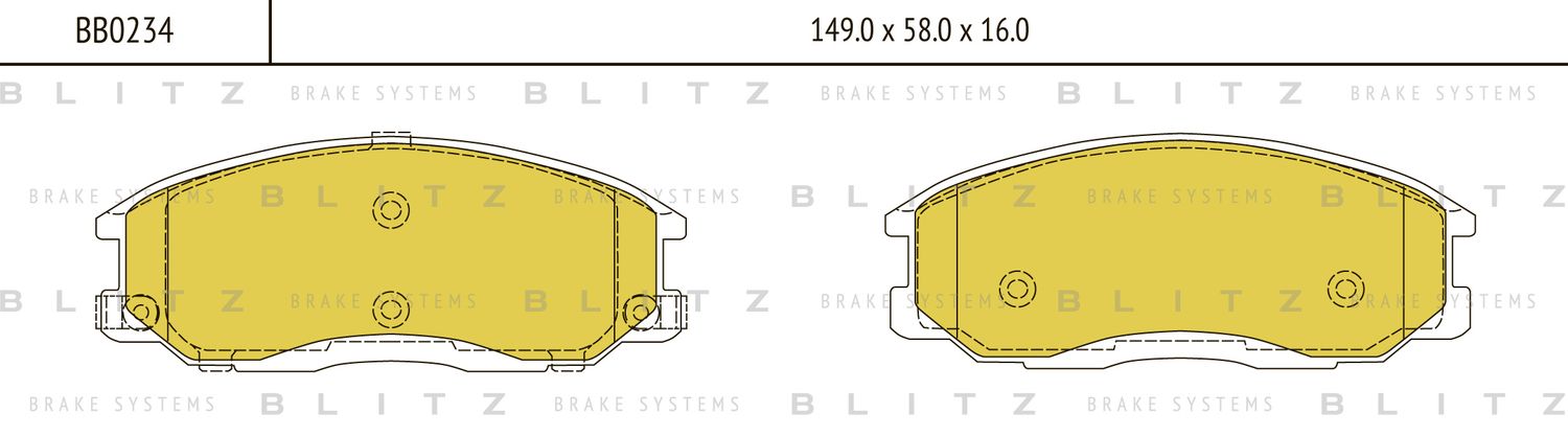 Колодки тормозные дисковые передние (Blitz). Артикул BB0234