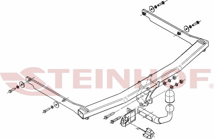 Фаркоп Steinhof для Ford Focus II хетчбек 3/5 дверей, кроме ST 2004-2011. Артикул F-229