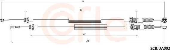 Трос переключения передач КПП Cofle. Артикул 92.2CB.DA002