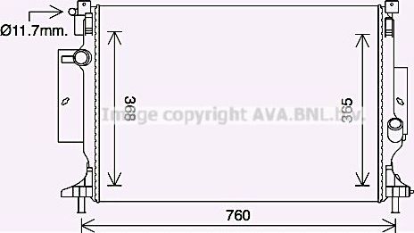 Радиатор охлаждения двигателя AVA. Артикул FD2375