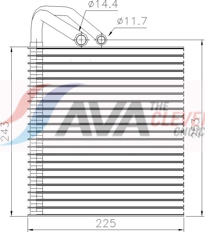 Испаритель кондиционера AVA. Артикул MSV814