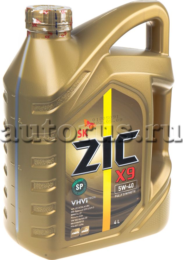 Масло моторное ZIC X9 5W40 SP синт 4л. Артикул 162000
