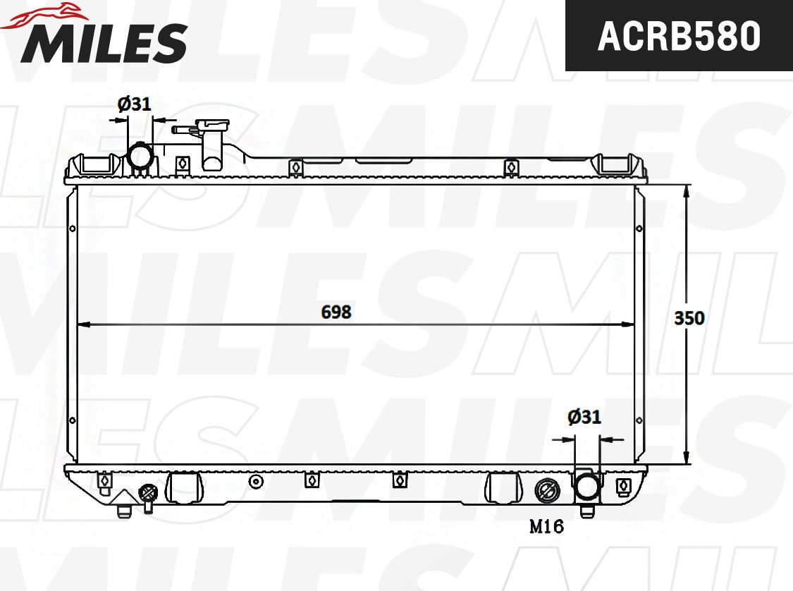 Радиатор охлаждения двигателя Miles (алюминий). Артикул ACRB580