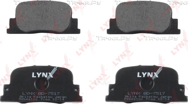 Тормозные колодки LYNXauto задние для Lexus ES III 1996-2001. Артикул BD-7517