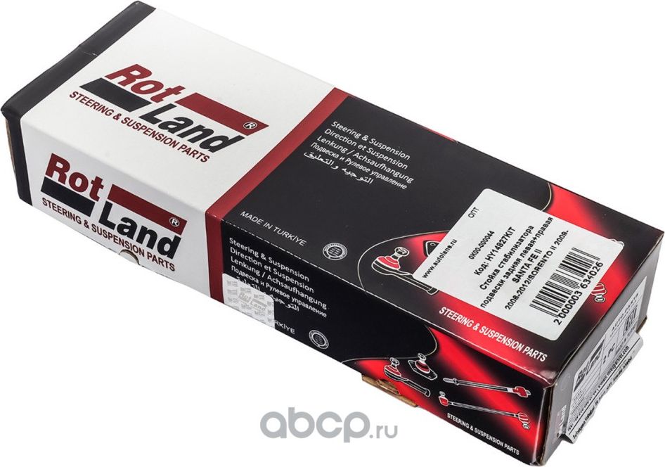 Стойка стабилизатора подвески задняя левая+правая SANTA FE II 2006-2012/SORENTO (Rotland). Артикул HY14827KIT