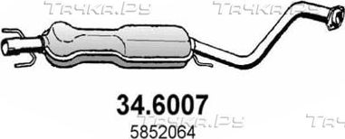 Глушитель (средняя часть) Asso для Opel Astra G 1998-2009. Артикул 34.6007