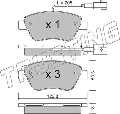 Тормозные колодки Trusting. Артикул 330.0