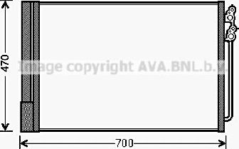 Радиатор кондиционера (конденсатор) AVA (алюминий). Артикул BWA5370D