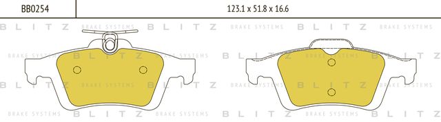 Колодки тормозные дисковые | зад | (Blitz) Blitz. Артикул BB0254