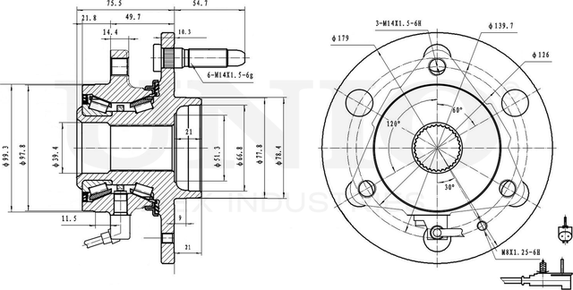 Ступица колеса с интегрированным подшипником (Unio). Артикул HUB-20177