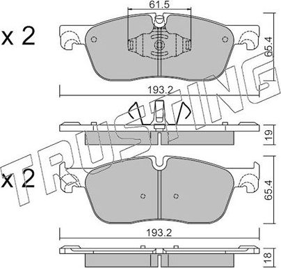 Тормозные колодки Trusting. Артикул 1123.0