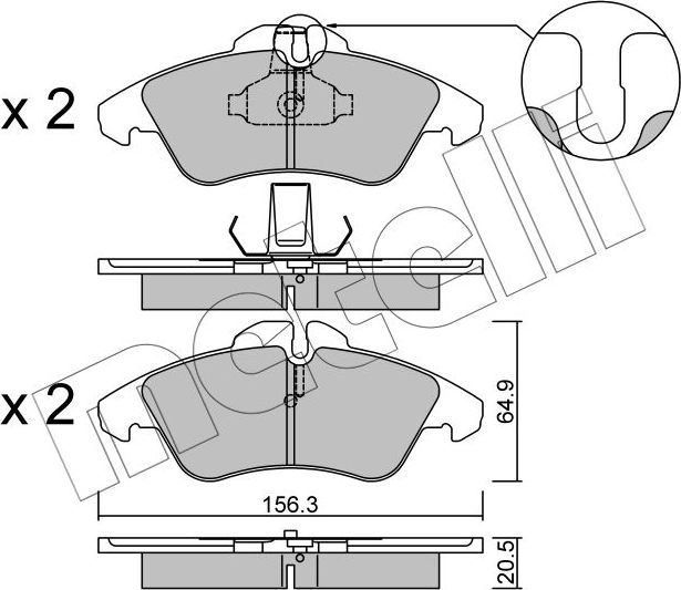 Тормозные колодки Metelli. Артикул 22-0256-0