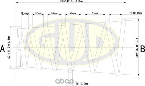 Пружина подвески G.U.D.. Артикул GCS237214