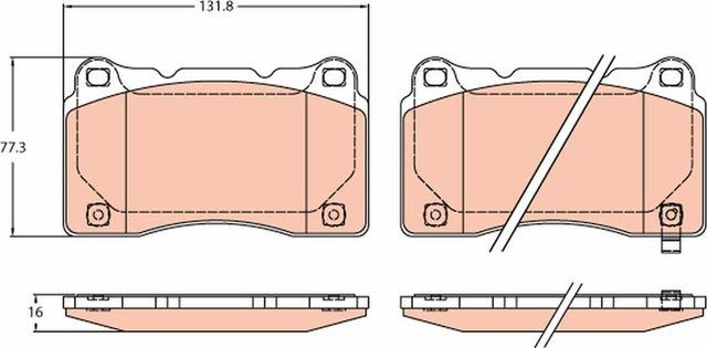 Тормозные колодки TRW передние для Honda Civic X 2017-2026. Артикул GDB2237