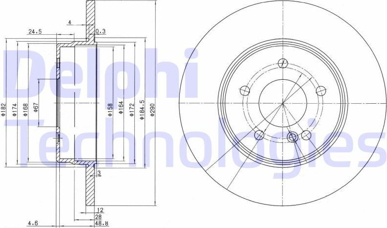 Тормозной диск Delphi. Артикул BG3602