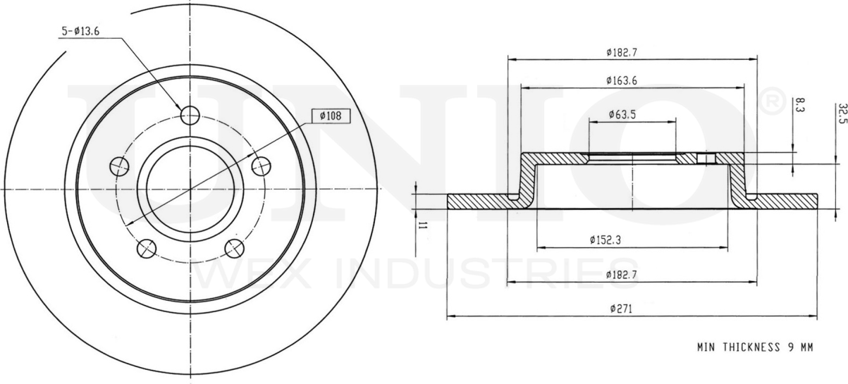 Диск тормозной (Unio). Артикул BRD-20028