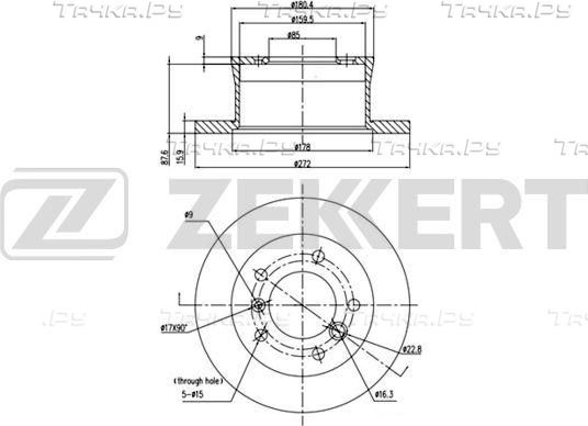Тормозной диск Zekkert. Артикул BS-5054B