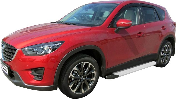 Пороги алюминиевые Arbori Optima Silver 1700 для Mazda CX-5 2011-2014. Артикул AFZDAALMZCX502