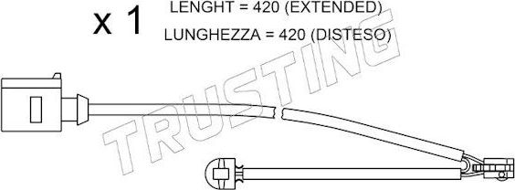 Датчик износа тормозных колодок  Trusting. Артикул SU.217