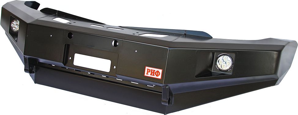 Бампер силовой РИФ передний с доп. фарами и защитой бачка омывателя для Mitsubishi L200 2005-2015. Артикул RIFTRT-10356
