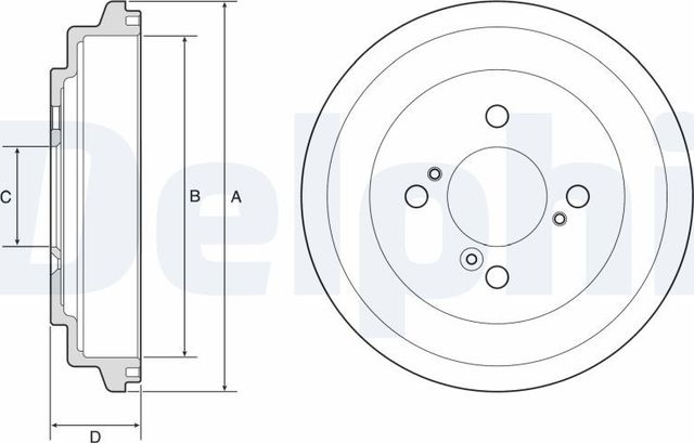 Тормозной барабан Delphi задний для Suzuki Swift IV 2010-2017. Артикул BF596