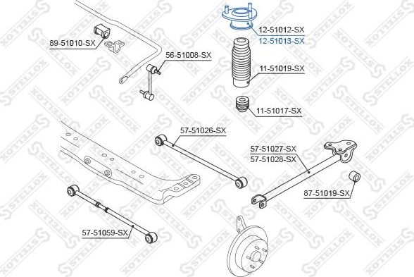 Опора амортизатора (стойки) Stellox. Артикул 12-51013-SX
