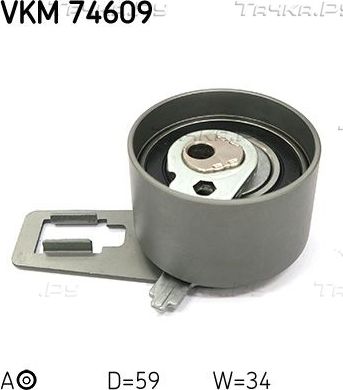 Натяжной ролик (натяжитель) ремня ГРМ SKF. Артикул VKM 74609