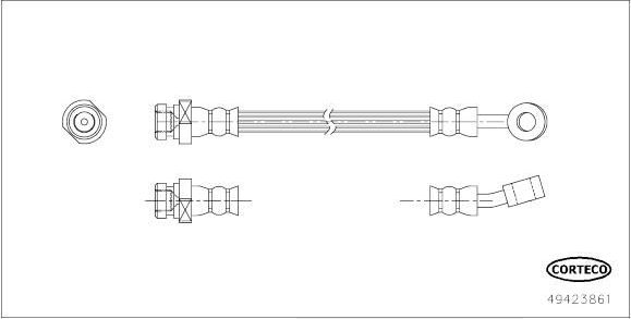 Тормозной шланг Corteco (EPDM (Этилен-пропиленовый каучук)). Артикул 49423861