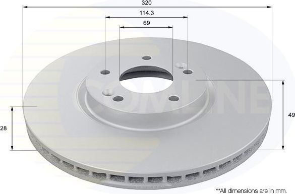 Тормозной диск Comline COATED. Артикул ADC1096V
