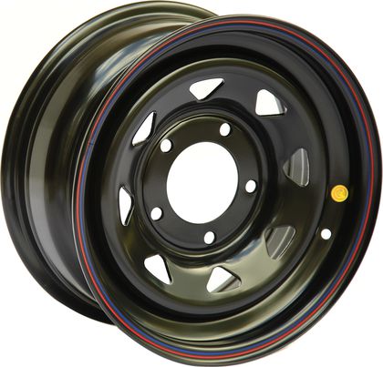 Колёсный диск OFF-ROAD Wheels усиленный стальной черный 5x139,7 8xR15 d110 ET-25 (треуг. мелкий) для УАЗ Хантер 2003-2023. Артикул 1580-53910BL-25A17